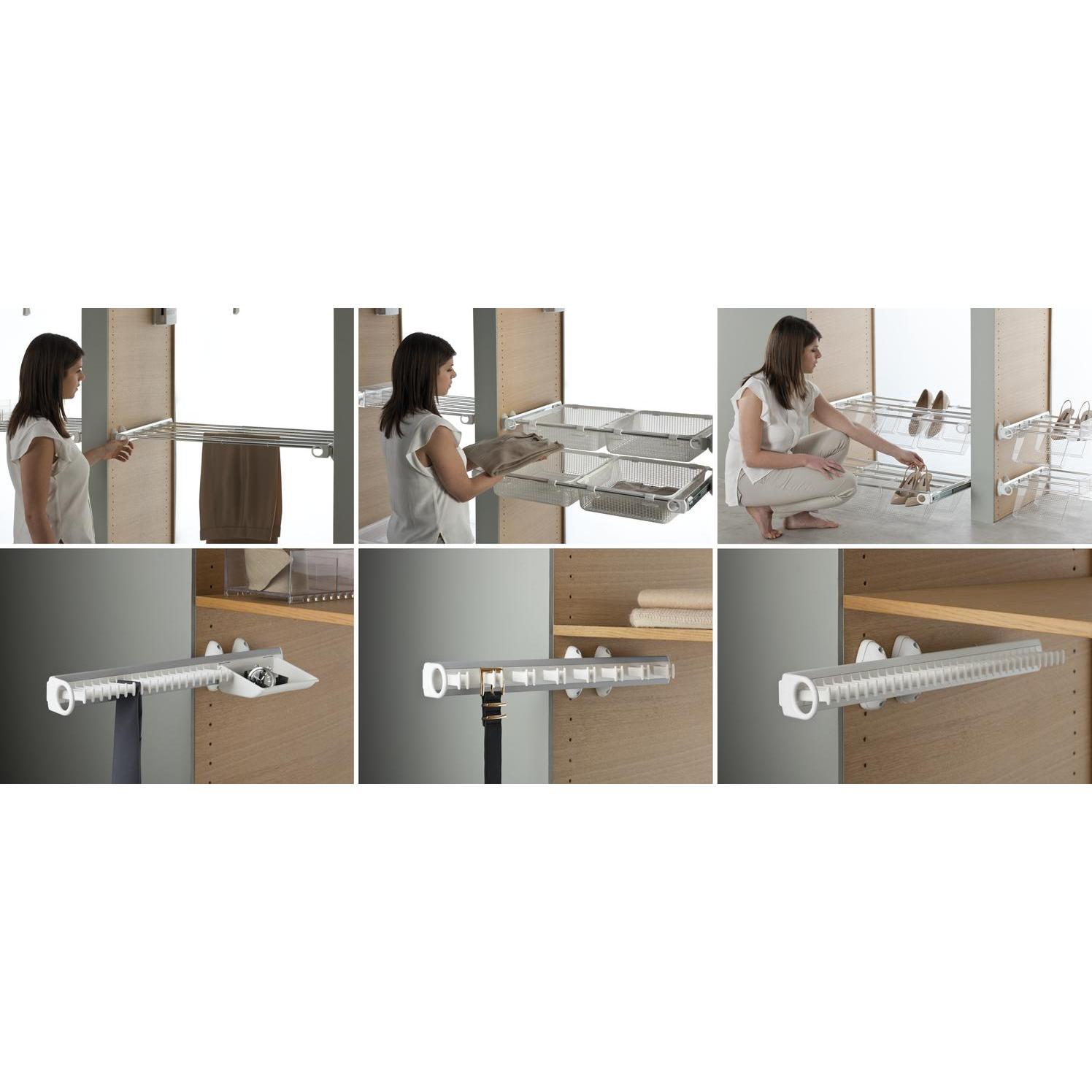 Thumbnail - Servetto, Kleiderschrank Zubehör, Self System Schrankauszug Plus Aluminium/weiss