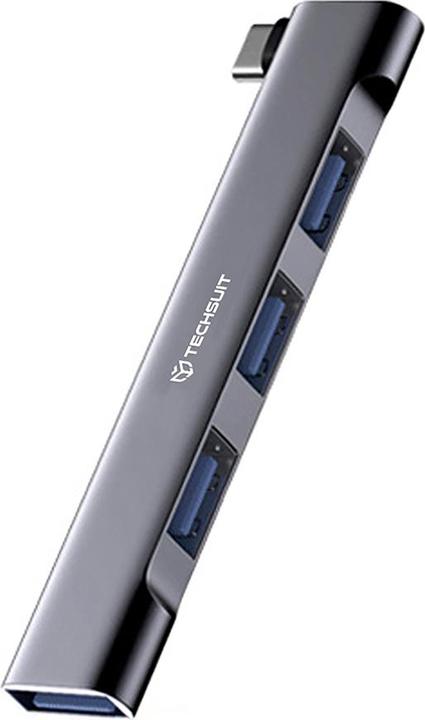Produktbild Techsuit - Docking Station ZenithDock 4 in 1 (H13) - USB-C to 3x USB 2.0, 1x USB 3.0 - Gray (USB-C, 4 Ports)