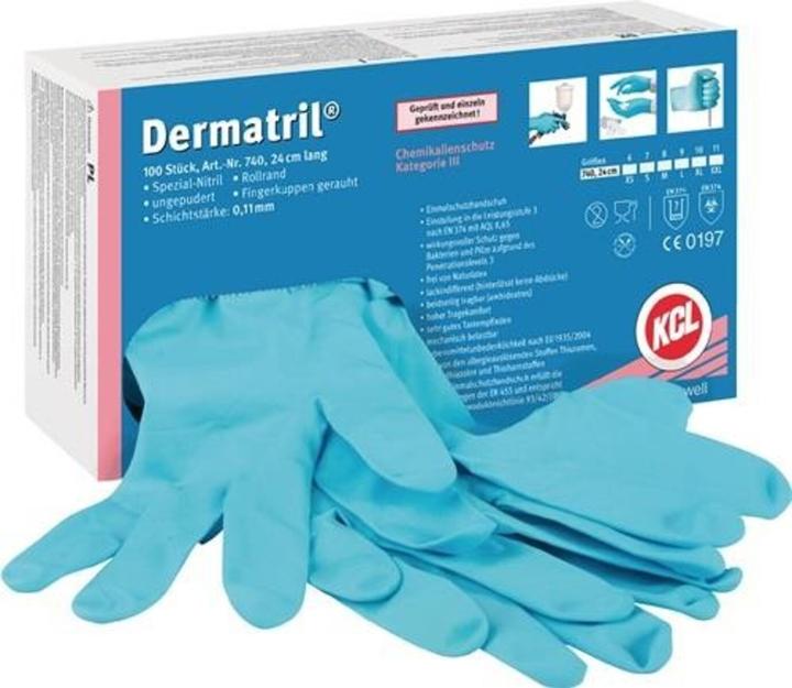 Produktbild KCL Einweg-Nitril-Handschuhe Dermatril 740 (L)
