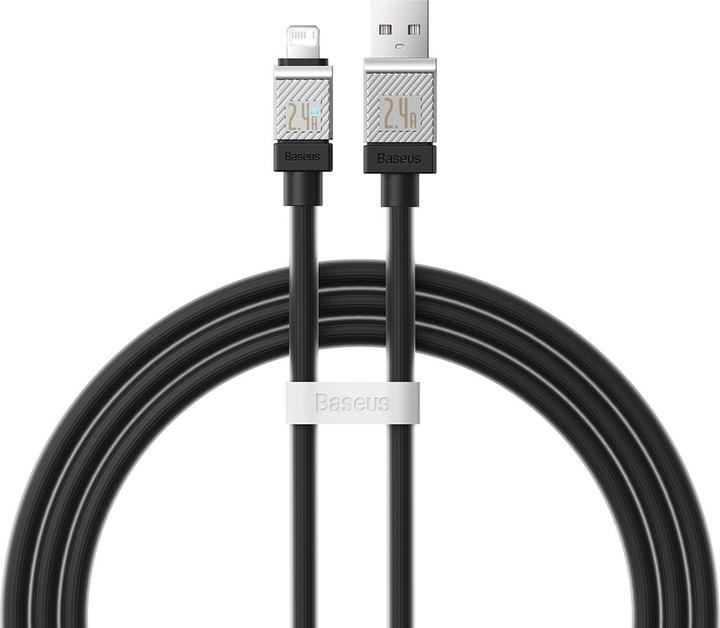 Actual product image Baseus Fast Charging cable USB-A to Lightning Coolplay Series 1m, 2.4 (black) (1 m, USB 2.0)