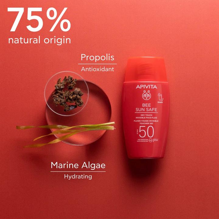 Actual product image Apivita Bee Sun Safe Facial Invisible Dry Touch Spf 50 (Sun cream face, SPF 50, 50 ml)