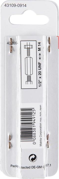 Produktbild Makita Adapter 1/2" 20UNF-M14 (1/2")