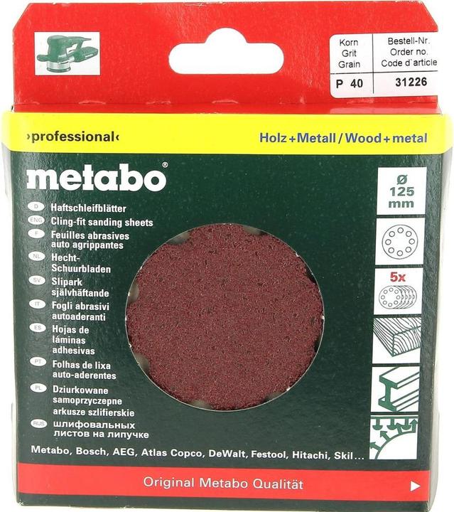 Actual product image Metabo Adhesive sanding sheets P40 (40)