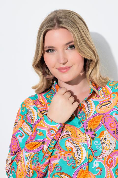 Immagine prodotto Miamoda Blusa lunga con Paisley, colletto da camicia e maniche lunghe (52)
