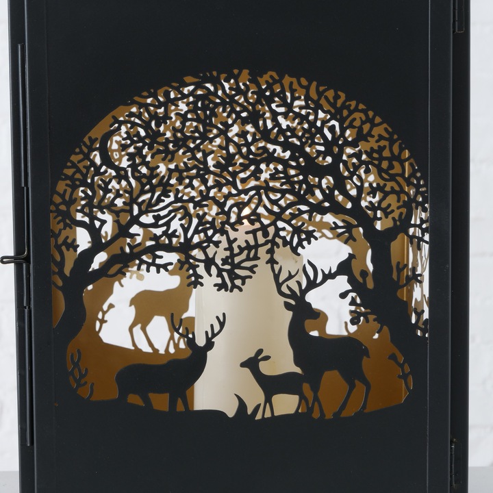 Produktbild Boltze Home Weihnachtswindlicht Tifels 2er Set, Gold/Schwarz (58 x 28 x 28 cm, 2 x)