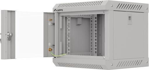 Produktbild Lanberg Szafa Instalacyjna Rack Wisząca 10 4u 300x300 Szara Drzwi Przeszklone (Flat Pack) (4 HE, 10 Zoll Rack)