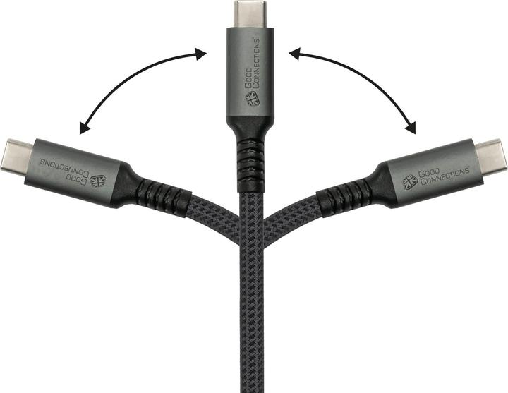 Immagine prodotto Good Connections Cavo di ricarica e dati USB 2.0 240W USB-C da spina a spina antracite 2m (2 m, USB 2.0, 240 W)