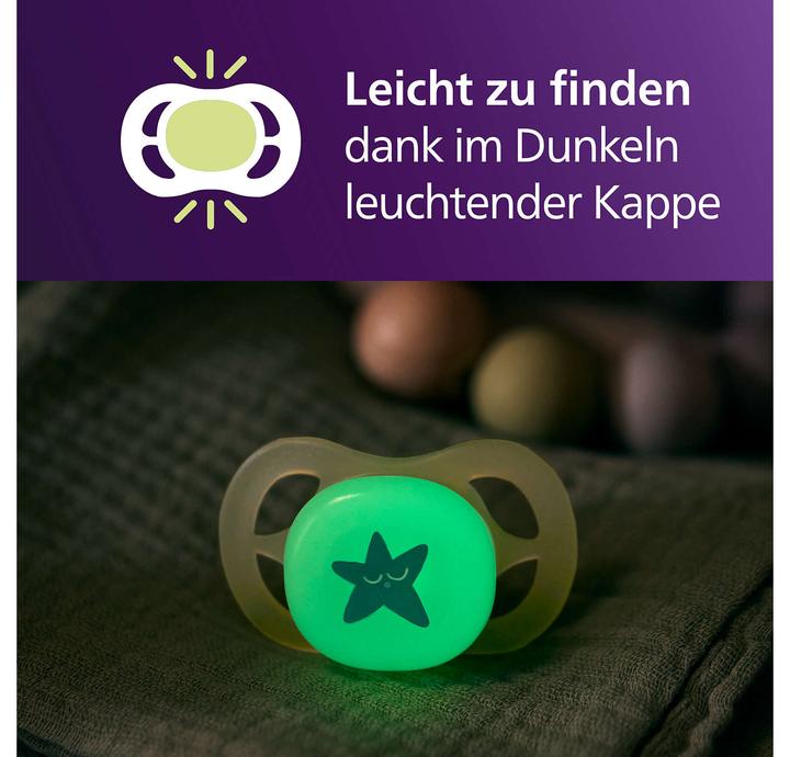 Actual product image Philips Avent Pacifier SCF075/17 ultra start Nighttime (2x, 0 - 6 Months)