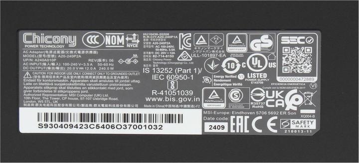 Immagine prodotto MSI S93-0409420-C54 (240 W)