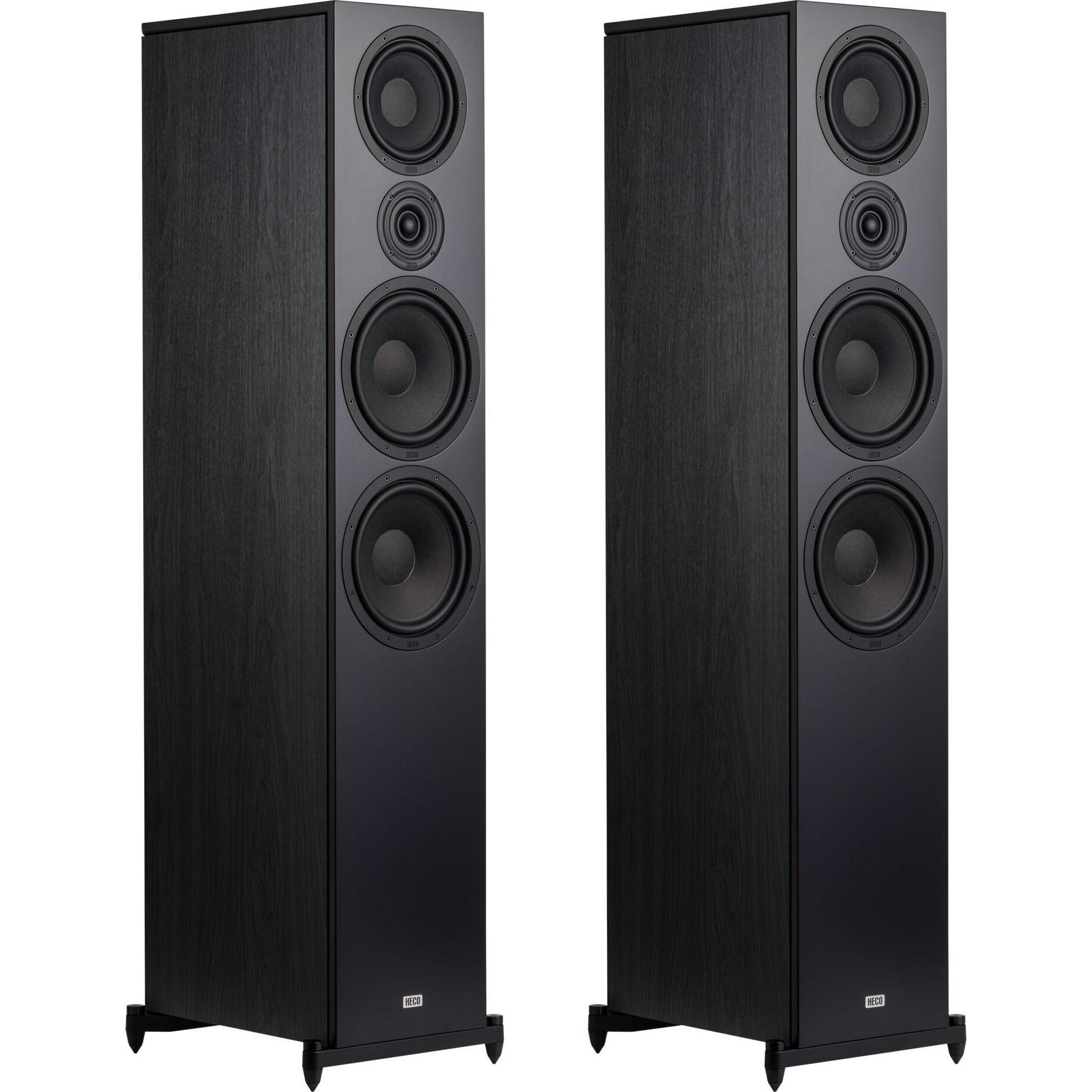 Heco AURORA XT 1000 BLACK/OAK (1 Paar), HiFi + Heimkino Lautsprecher, Schwarz