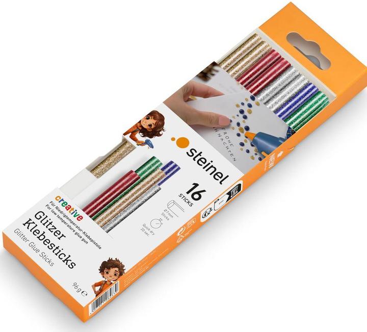 Actual product image Steinel Hot glue sticks 7 mm 150 mm Colourful, glitter effect, gold, silver, red
