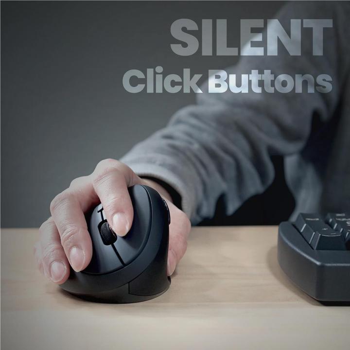 Produktbild Perixx PERIMICE-719L, Kleine ergonomische Maus für Linkshänder, schnurlos, schwarz (Kabellos)