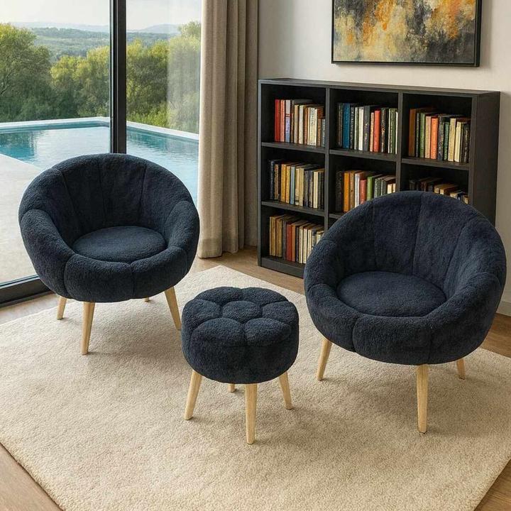 Produktbild Atelier del Sofa Lida Wellsoft Wing Chair & Pouffe Set (3 Pieces)