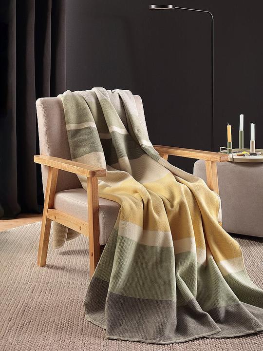 Produktbild Biederlack Wohndecke Stripe Delight grün (200 x 150 cm)