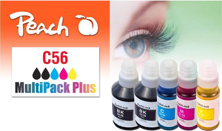 Produktbild Peach Tinte Canon CISS Gl-56, Multi-Pack+ C/M/Y/2x BK (BK, C, M, Y)