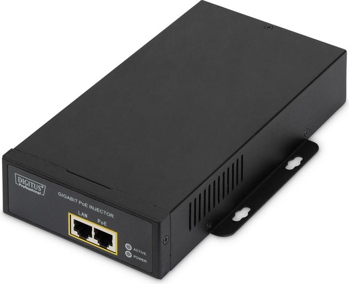 Actual product image Digitus Gigabit PoE++ injector 802.3bt power supply: 4/5 + 7/8 - and 3/6 + 1/2 - 10/100/1000Mbps max.5... (802.3at (PoE+), 95 W)