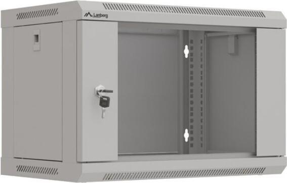 Lanberg Rack-Schrank 19 6HE 540x350 grau mit Glastür (Flat Pack) (6 HE, Rack 19 pouces)