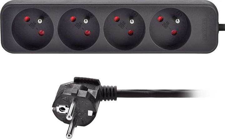 Olight Solight predlžovací prívod, 4 zásuvky, čierny, 3m (230 V)