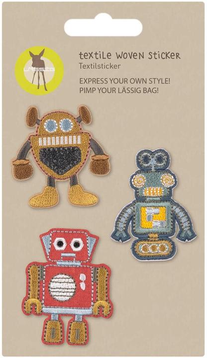 Lässig Iron-on picture robot 3 pieces