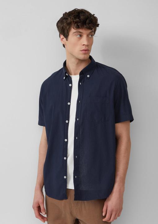 Produktbild S.Oliver Hemd Regular Fit: Kurzarmhemd mit Struktur-Streifen und Button-Down-Kragen (3XL)