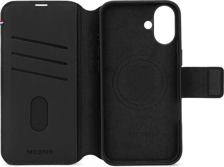 Produktbild Decoded Leather Detachable Wallet MagSafe Case with Wallet for iPhone 16 - Black (Apple iPhone 16)