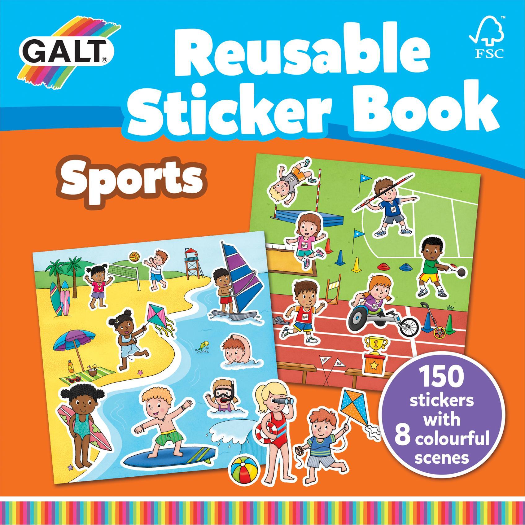 GALT, Sticker, Reusable Sticker Book - Sports (31000151)