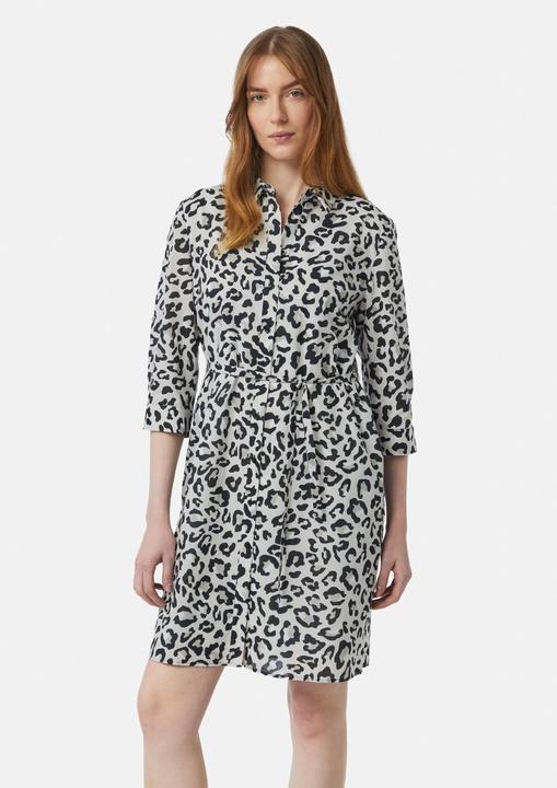 Produktbild Comma Kleid Hemdblusen-Kleid mit Leo-Print und Eingrifftaschen (36)
