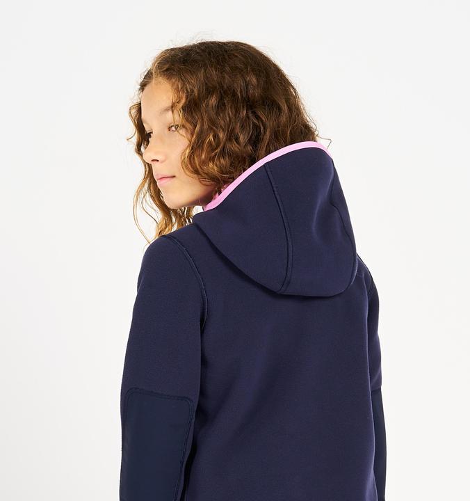Actual product image Tribord Fleece jacket sailing kids warm reversible 500 navy blue/pink (128)