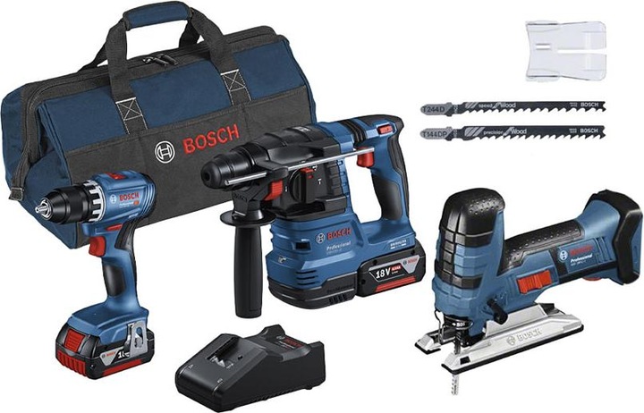 Actual product image Bosch Professional Bosch 3 Tool 18V Profi Set GSR + GBH + GST