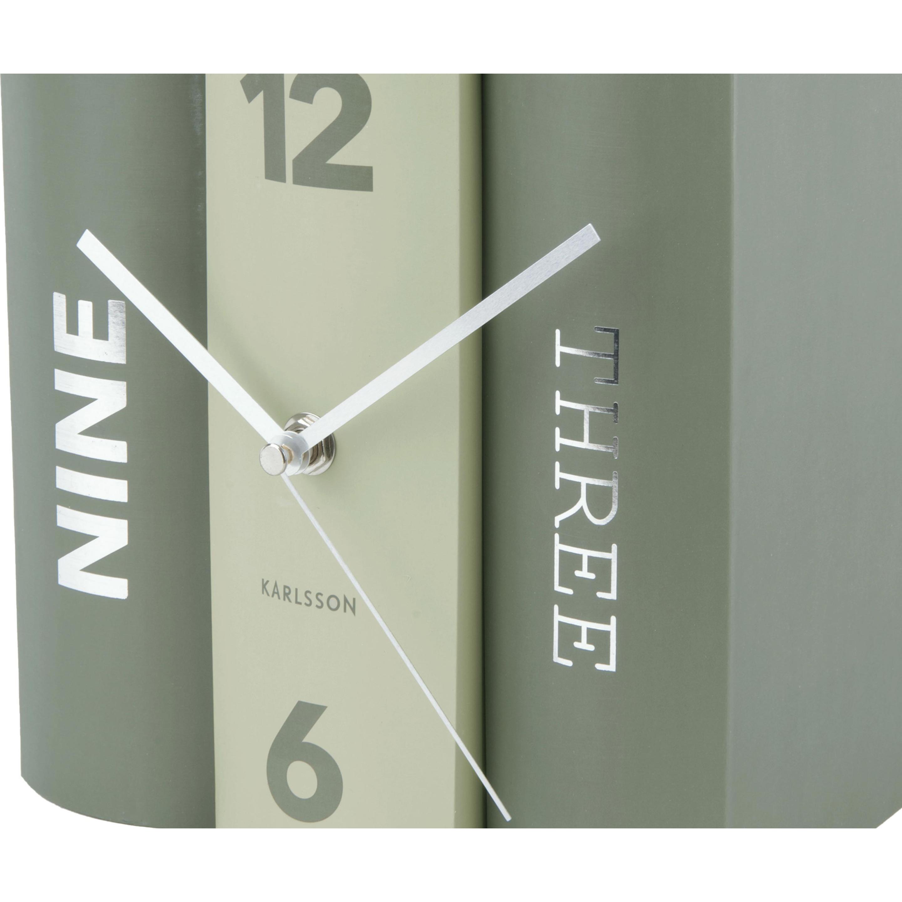 Thumbnail - Karlsson, Tischuhr, Table clock Book green tones paper, 20x15x20cm