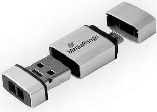 Actual product image MediaRange USB Nano memory stick with Micro USB adapter (32 GB, USB-A, Micro USB-A)