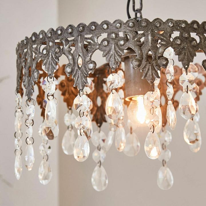 Produktbild Loberon Hängelampe Escoire antikgrau/klar (38 cm)