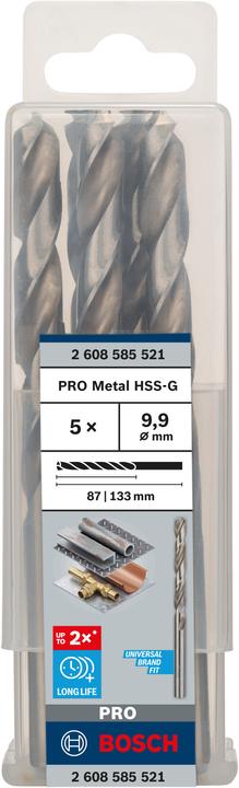 Actual product image Bosch Professional Zubehör PRO Metal HSS-G twist drill, 9.9 x 87 x 133 mm (9.9 mm)
