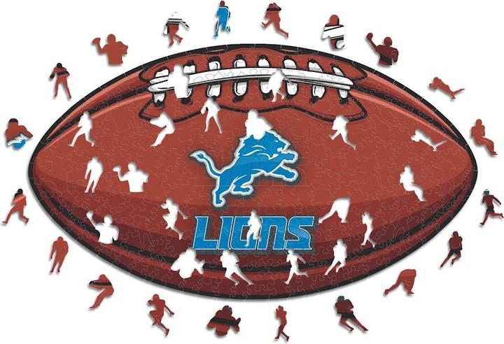 Produktbild Iconic NFL - Detroit Lions – Football mit Logo - Holz Puzzle Grösse L (500 Teile) (500 Teile)