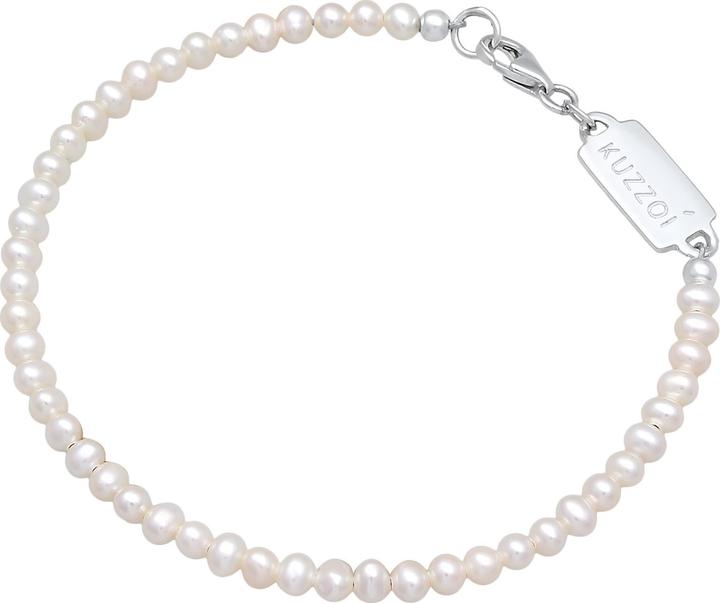 Image du produit Kuzzoi Bracelet perles d'eau douce classique simple argent 925 (19 cm, Argent sterling 925, Perles de culture d'eau douce, Acier inoxydable)