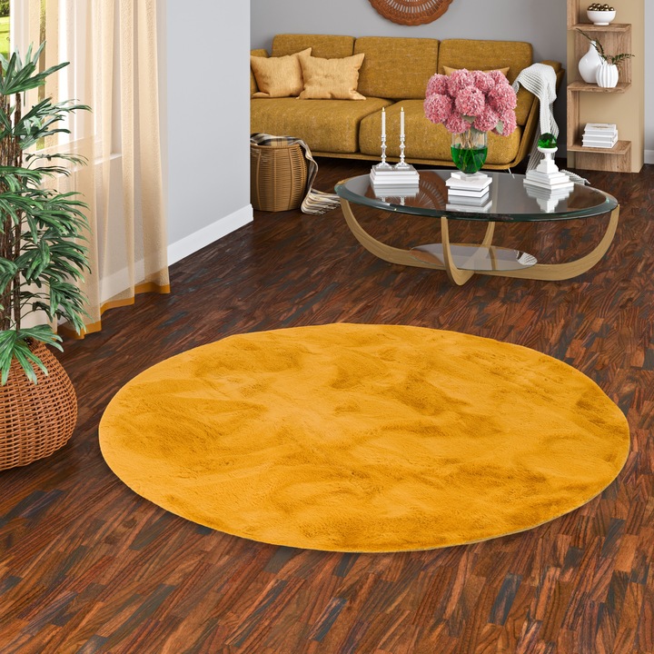 Produktbild Pergamon Luxus Super Soft Fellteppich Plush Rund (80x80 cm)