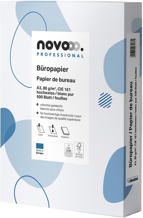 Actual product image Novooo Office paper A3 (A3, 500 Sheets, 80 g/m²)