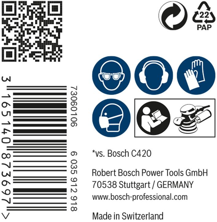 Image du produit Bosch Professional Zubehör EXPERT M480 Filet de ponçage pour ponceuses vibrantes, 115 x 230 mm, grain 240 (240)