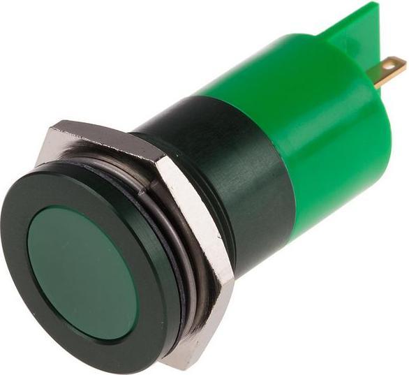 Produktbild RS PRO 22mm flush anodised LED, green 24Vac/dc