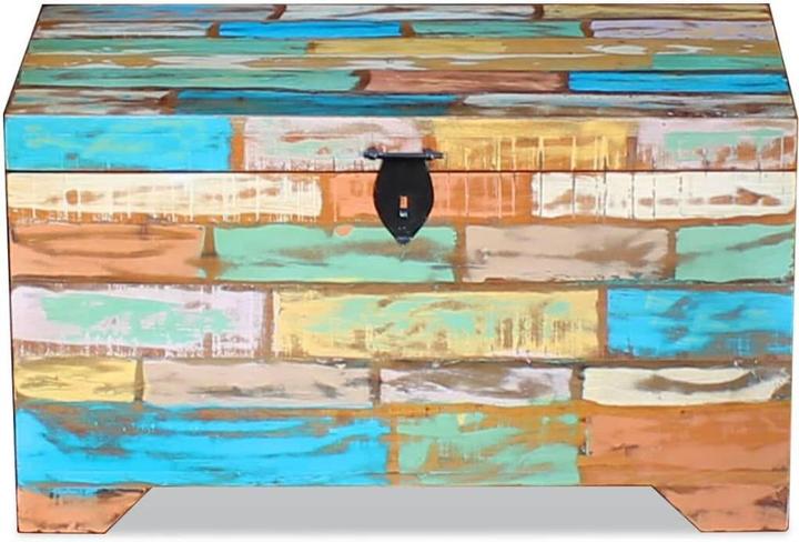 Image du produit vidaXL Coffre en vieux bois massif,Couleur : Multicolore,Matériau : bois massif (39 cm, 1x)
