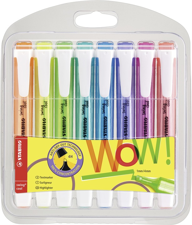 Produktbild STABILO swing cool Textmarker (Mehrfarbig, 4 mm, 8 x)