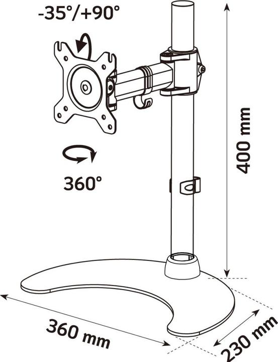 Actual product image Techly Desk Mount for LCD TV LED 13 27 Stand (Table, 27")