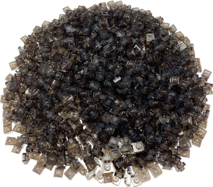 Image du produit LEGO 1x1 assiettes noir transparent - 250 pièces - Trans plate 3024 (3024, LEGO Accessoires)