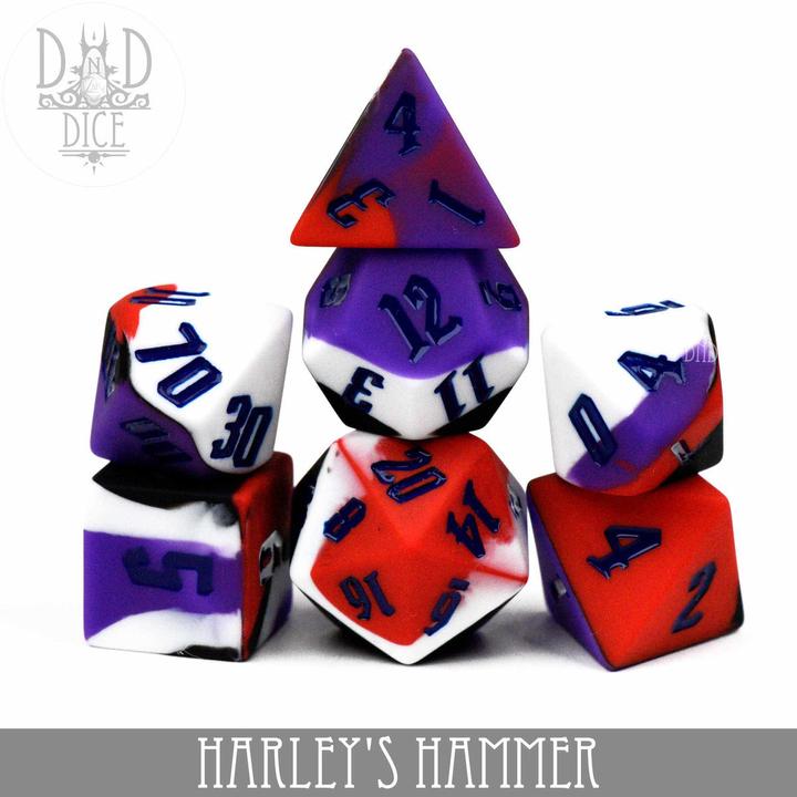 Actual product image DnD Dice Harley's Hammer Silicone Dice Set