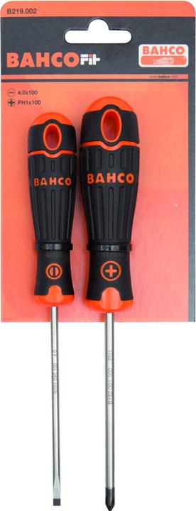 Produktbild Bahco BahcoFIT Satz Schraubendreher mit Gummigriff - 2-teilig (Phillipps-Kreuzschlitz (PH), Schlitzschrauben)