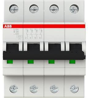 Immagine prodotto ABB S204-B20 Interruttore automatico B-Char.,6kA,20A,4P