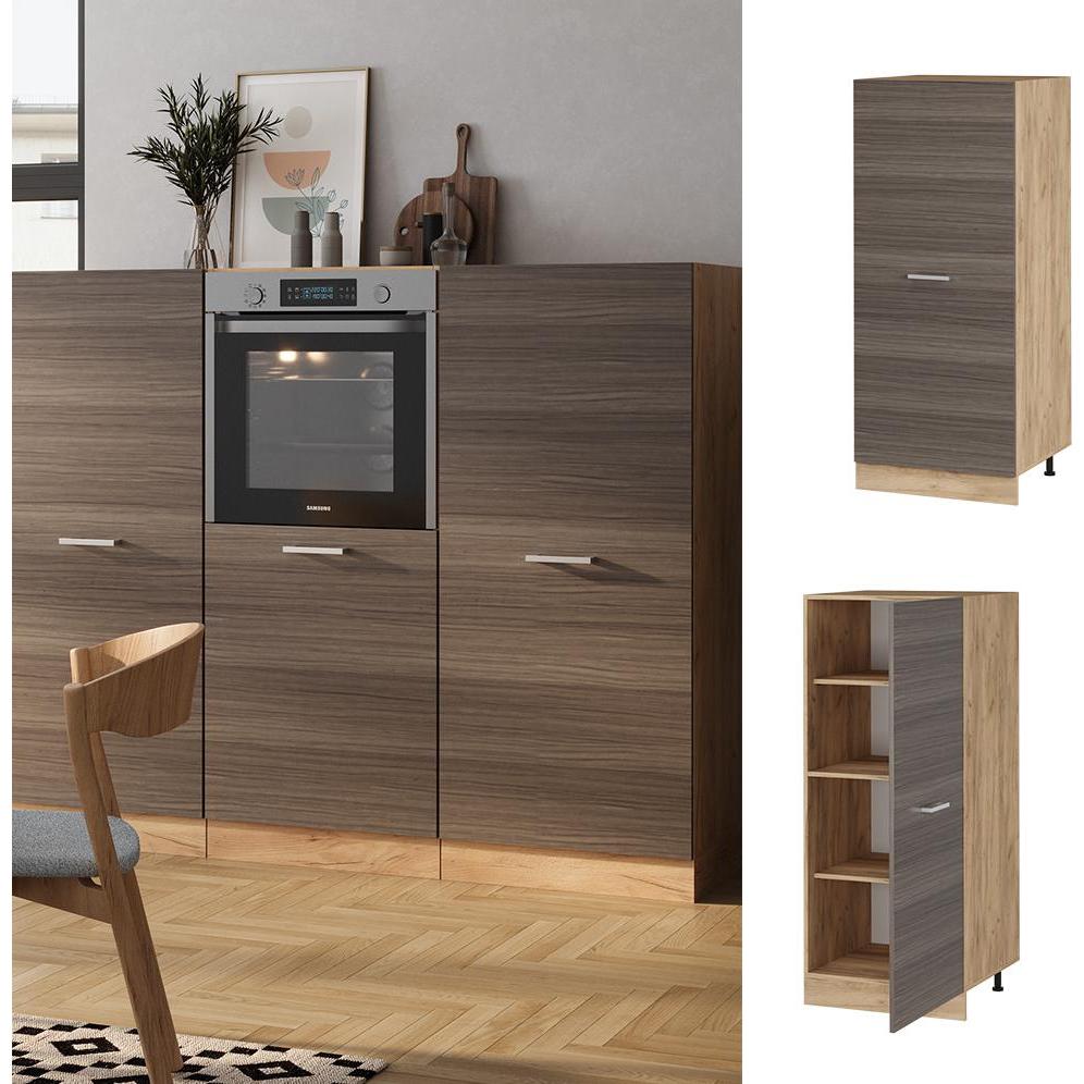 Thumbnail - Vicco, Regal, Herdumbauschrank R-Line, Edelgrau/Goldkraft Eiche, 60 cm