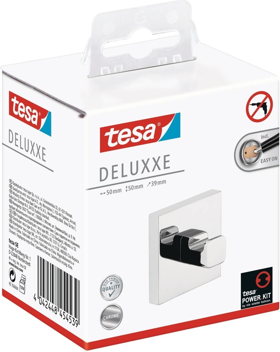 Produktbild tesa DELUXXE Handtuchhaken inkl. Klebelösung ohne Bohren