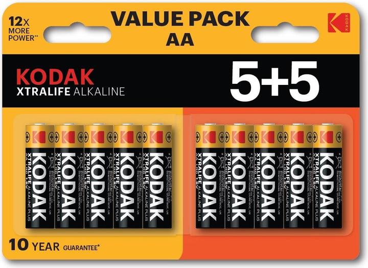 Produktbild Kodak XTRALIFE Alkaline AA Battery 10 (5+5 pack) (10 Stk., AA)