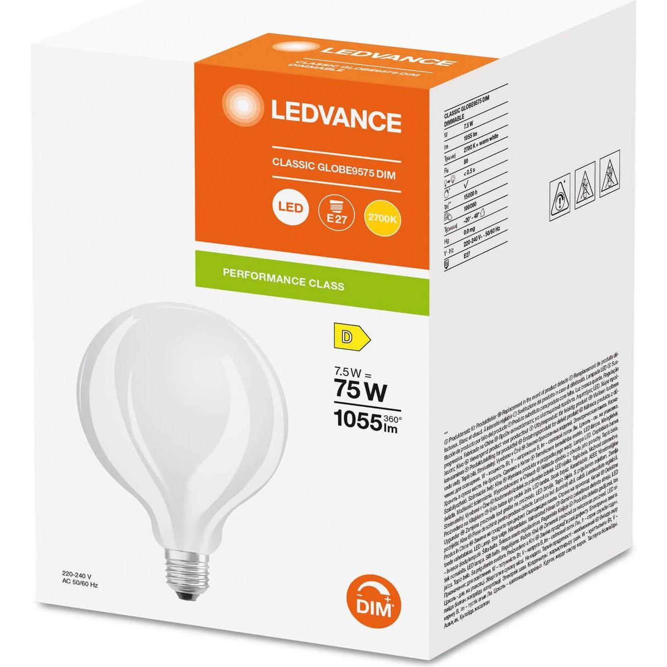 Thumbnail - Ledvance, Leuchtmittel, LED-Globelampe (E27, 7.50 W, 1055 lm, 1 x, D)